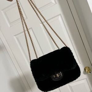 Faux fur crossbody bag